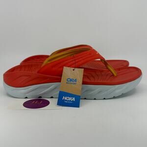Hoka One One Men's Ora Recovery Flip Flop Thong Sandals Fiesta/Amber Size 9
